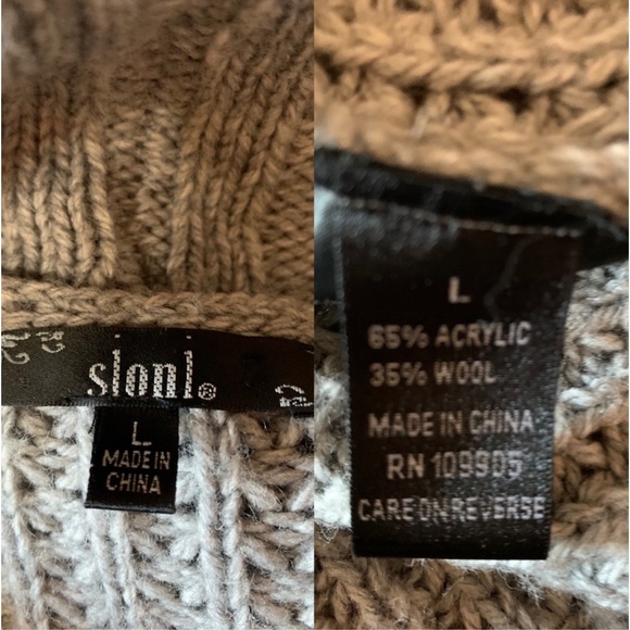 NWOT-Sioni- Long Sweater Jacket Grey DYDE Rabit Fur - Picture 8 of 12